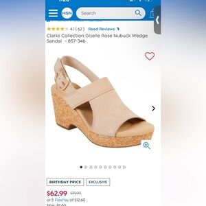 Clarks Giselle rose sandal   Size 7  brand new without box